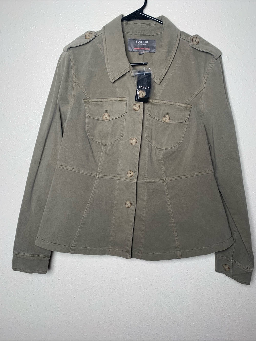 torrid Olive Green Utility Jean Jacket